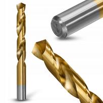 Metalo grąžtas 5,0 mm, titano danga, plienui ir ketaus, HSS TiN 4241