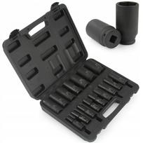 Ilgų smūginių galvučių rinkinys 1/2", 10–32 mm, 16 vnt.