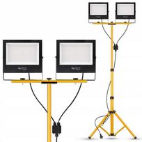 Statybinis prožektorius su stovu, 2x100W, LED/halogeninis