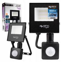 Lauko LED prožektorius su judesio jutikliu, 10W, 4500K, IP65