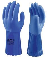 Atsparios cheminėms medžiagoms ilgos PVC pirštinės SHOWA 660, dydis 10/XL