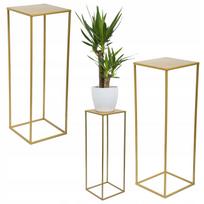 Metalinė aukšta gėlių stovas, 70 cm, auksinės spalvos, lofto stiliaus