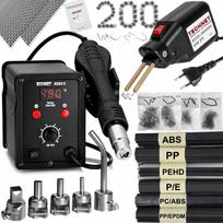 Plastiko suvirinimo aparatas WELDER 858DII ZT5 HQ, 6 plastikiniai segtukai, 5 antgaliai, 2 tinkleliai