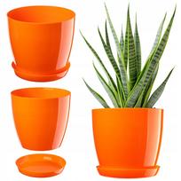 Gėlių vazonas su stovu, 28 cm, oranžinis