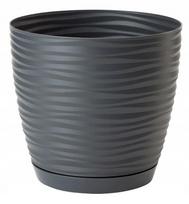 Vazonas su stovu SAHARA, 23 cm, grafito matinės spalvos, Form-plastic