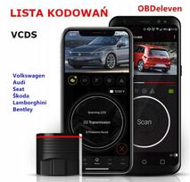 Diagnostikos įrenginys OBD eleven 11 VCDS, VAG testeriui, OBD2 kodavimų sąrašas