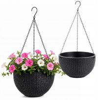 Gėlių vazonas ELEGANT balkonui, terasai, antracito spalvos, 26 cm