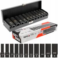 Galinių ilgų smūginių galvučių rinkinys YATO 1/2'', 10–24 mm, 11 vnt.