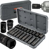 Raktų antgalių rinkinys HEX 1/2" CR-V, 20 vnt., 38 mm ir 78 mm, su dėklu