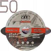 Metalo pjovimo diskų rinkinys plienui/inox, 125x1 mm, 50 vnt., STRONG