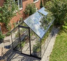 Šiltnamis acm GREENHOUSE QUBE 610, 1,89 x 3,13 m, juodas grūdintas aliuminis, stiklas