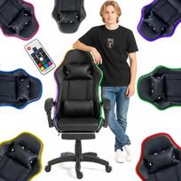Žaidimų kėdė su LED apšvietimu, 7 spalvos, valdymas pulteliu