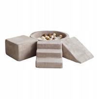 Putų žaidimų rinkinys su baseinu 30x90, 200 kamuoliukų, veliūrinis, smėlio spalvos, ANY MIX