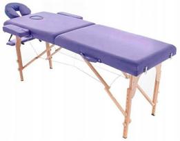 Sulankstomas masažo stalas EASY 194x70 medinis su priedais ir krepšiu, violetinis