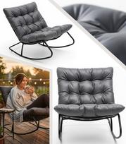 Sūpuojama kėdė ROCKING CHAIR, pilka, terasai ir sodui