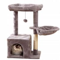 Katėms skirtas draskyklės namelis THE ZOO, 77 cm, pilkas