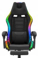 Žaidimų kėdė Hell's Chair HC-1039 2.0, juoda, su RGB LED ir pakoju