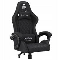 Žaidimų kėdė ALPHA, juoda, su pasukamu mechanizmu