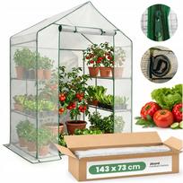 Šiltnamis su lentynomis MINI, 1,43×0,73 m, UV apsauga, 1,04 m², daržovėms