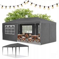 Sodo paviljonas 3x6 m su 6 sienelėmis, pilkas