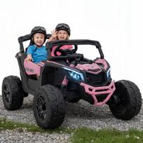 Elektrinis vaikų visureigis MAVERICK 4x4, rožinis, su LED žibintais ir garsais