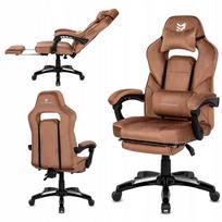 Žaidimų kėdė TITAN PRO, ruda, su atrama kojoms, pasukama
