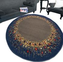 Apvalus kilimas Alfa Shiraz BCF, mėlynas, 120x120 cm, Belgija