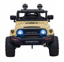 Vaikiškas elektromobilis Toyota FJ Cruiser, 4x4, nuotolinis valdymas, smėlio spalvos, LED žibintai, EVA ratai, audio funkcija