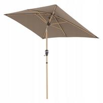 Balkoninis skėtis Doppler Alu Wood Auto Tilt 210x140 cm, kavos (greige) spalvos