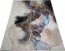 Kilimas 140x200, neslystančiu dugnu, juodas auksinis, svetainei