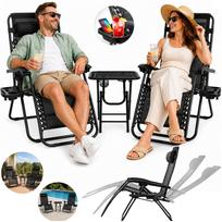 Lauko gultų komplektas 2 vnt. su staliuku GARDEN LOUNGER