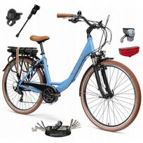 Moteriškas elektrinis miesto dviratis, 250 W, Shimano, LCD ekranas, purvasaugiai, bagažinė