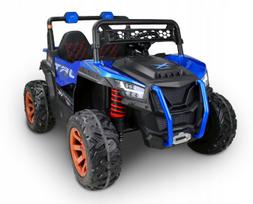 Vaikiškas elektromobilis AUTO BUGGY PRO MAX BLUE, 2 vietų, galingas, saugus