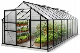 Aliuminis polikarbonato šiltnamis 4 mm, 11 m², juodas