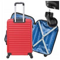 Didelis kelioninis lagaminas ATTENY 102 l, 28", ABS, raudonas, nuimami ratukai