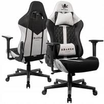 Žaidimų kėdė KRAKEN, pilka, su pasukamu mechanizmu