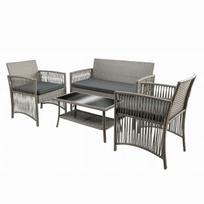 Lauko baldų komplektas FURNIFY, technoratano sofa, 2 foteliai, stalas