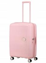 Vidutinio dydžio lagaminas American Tourister Soundbox EXP, pastelinis rožinis