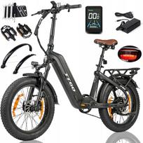 Elektrinis dviratis TTGO F8, 250W, 48V, 18Ah, 25 km/h, 150 km, 20", anglies pluošto