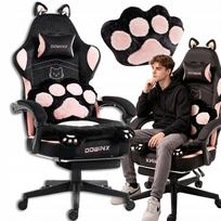 Žaidimų kėdė Dowinx Cat su ausytėmis, pakoju, 90–145°, juoda/rožinė