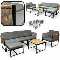 Sodo baldų komplektas GARDEN CORNER XL-NM-31, rudos šviesios spalvos, dvipusis