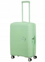 Vidutinio dydžio lagaminas American Tourister Soundbox EXP, žalsvai pastelinės spalvos