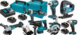 Įrankių rinkinys MAKITA, 7 vnt., 18V, 5 x 5 Ah baterijos
