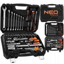 Veržliarakščių ir galvučių rinkinys NEO TOOLS, 100 vnt., 1/2" ir 1/4", plokšti raktai