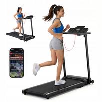 Elektrinis bėgimo takelis, tylus, su programėle ir pulteliu, 120 kg, 1–12 km/val.