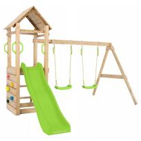 Medinis žaidimų rinkinys TP Toys: čiuožykla, 2 sūpynės, smėlio dėžė