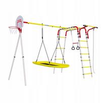 Lauko žaidimų aikštelė Square toys ACROBAT: kopėčios, gultas, sūpynės, krepšys, plieninė