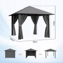 Sodo pavėsinė Devoko, 3x3 m, aliuminė, pilka