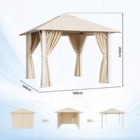 Sodo pavėsinė 3x3 m, aliuminio, smėlio spalvos, Devoko