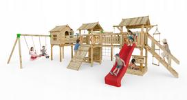 Vaikų žaidimų namelis su čiuožykla SQUARE TOYS XXL, 2 sūpynės Monkey Grove
